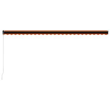 Manual Retractable Awning 600x300 cm - Orange & Brown