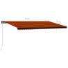 Manual Retractable Awning 600x300 cm - Orange & Brown