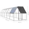 Spacious Outdoor Chicken Cage - Galvanised Steel 2x12x2 m