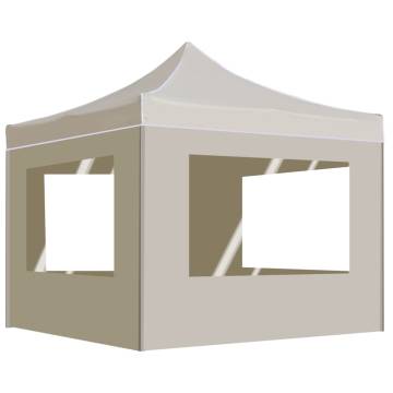 Professional 3x3m Folding Party Tent - Cream with Walls