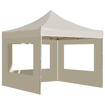 Professional 3x3m Folding Party Tent - Cream with Walls