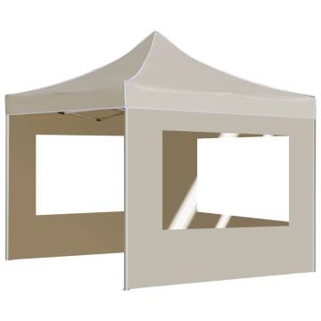 Professional 3x3m Folding Party Tent - Cream with Walls