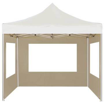 Professional 3x3m Folding Party Tent - Cream with Walls