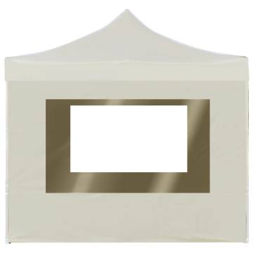 Professional 3x3m Folding Party Tent - Cream with Walls