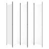 5-Panel Room Divider White 250x220 cm Fabric - Hipomarket