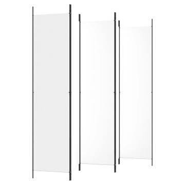 5-Panel Room Divider White 250x220 cm Fabric - Hipomarket