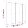 5-Panel Room Divider White 250x220 cm Fabric - Hipomarket