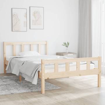 Solid Wood Bed Frame 100x200 cm - Classic & Sturdy Design