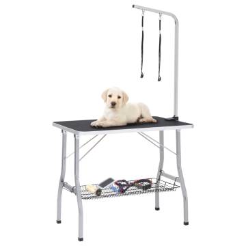 Adjustable Dog Grooming Table with Loops & Basket | HipoMarket