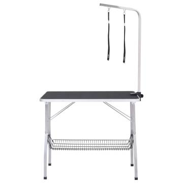 Adjustable Dog Grooming Table with Loops & Basket | HipoMarket