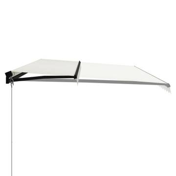 Manual Retractable Awning with LED - 600x300 cm Cream