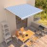 Manual Retractable Awning 400x300 cm Blue and White Colour blue and white Size 400 x 300 cm Quantity in Package 1 