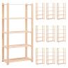 5-Tier Solid Pinewood Storage Racks | 10 pcs | 250 kg Capacity