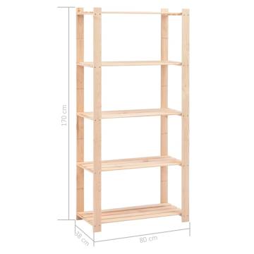 5-Tier Solid Pinewood Storage Racks | 10 pcs | 250 kg Capacity