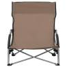 Folding Beach Chairs 2 pcs - Comfortable Taupe Fabric