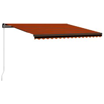 Manual Retractable Awning 400x300 cm - Orange & Brown