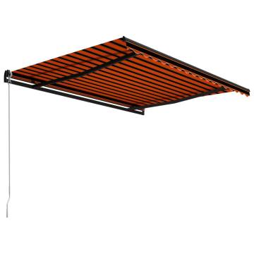 Manual Retractable Awning 400x300 cm - Orange & Brown