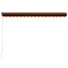 Manual Retractable Awning 400x300 cm - Orange & Brown