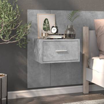 Wall-mounted Bedside Cabinet in Concrete Grey | HipoMarket