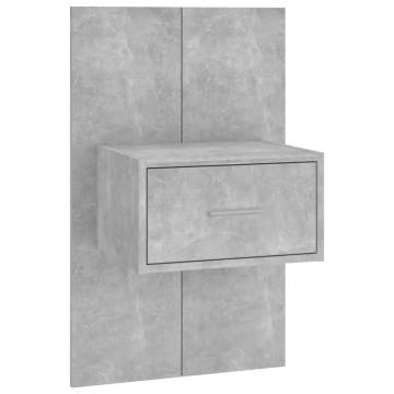 Wall-mounted Bedside Cabinet in Concrete Grey | HipoMarket