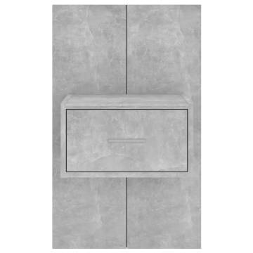 Wall-mounted Bedside Cabinet in Concrete Grey | HipoMarket