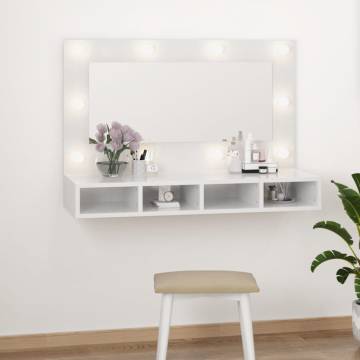 Mirror Cabinet with LED High Gloss White - Elegant Storage Solution