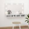 Mirror Cabinet with LED High Gloss White 90x31.5x62 cm Colour high gloss white Quantity in Package 1 