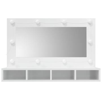 Mirror Cabinet with LED High Gloss White - Elegant Storage Solution