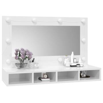 Mirror Cabinet with LED High Gloss White - Elegant Storage Solution