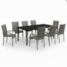 9 Piece Garden Dining Set - Stylish Grey & Black - HipoMarket