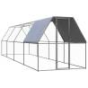 Outdoor Chicken Cage 2x8x2 m - Galvanised Steel Enclosure