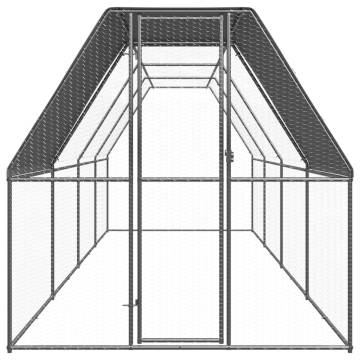 Outdoor Chicken Cage 2x8x2 m - Galvanised Steel Enclosure