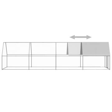 Outdoor Chicken Cage 2x8x2 m - Galvanised Steel Enclosure