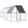 Outdoor Chicken Cage 2x8x2 m - Galvanised Steel Enclosure