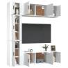 7 Piece High Gloss White TV Cabinet Set - Stylish Storage