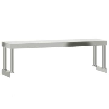 Stainless Steel Kitchen Work Table with Overshelf | 110x55x120 cm