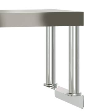 Stainless Steel Kitchen Work Table with Overshelf | 110x55x120 cm