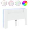 Stylish White LED Headboard Cabinet - 160x16.5 cm