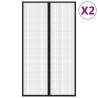 Insect Door Curtains 2 pcs with Magnet Blocks - Black 200x80 cm