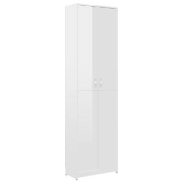 High Gloss White Hallway Wardrobe - 55x25x189 cm | HipoMarket