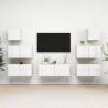 7 Piece High Gloss White TV Cabinet Set - Modern & Stylish