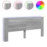 Headboard Cabinet with LED - Grey Sonoma | Hipomarket UK