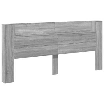 Headboard Cabinet with LED - Grey Sonoma | Hipomarket UK