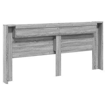 Headboard Cabinet with LED - Grey Sonoma | Hipomarket UK