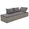 Outdoor Lounge Bed with Cushion & Pillows Poly Rattan Grey Colour grey Quantity in Package 1 