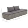 Outdoor Lounge Bed with Cushions - Grey Poly Rattan Style