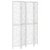 Elegant White Room Divider - 4 Panels Solid Wood