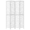 Elegant White Room Divider - 4 Panels Solid Wood