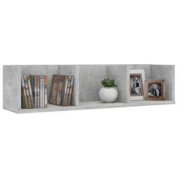 CD Wall Shelf Concrete Grey 75x18x18 cm - Stylish Storage Solution