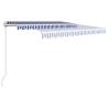 Manual Retractable Awning 300x250 cm - Blue & White | Hipomarket